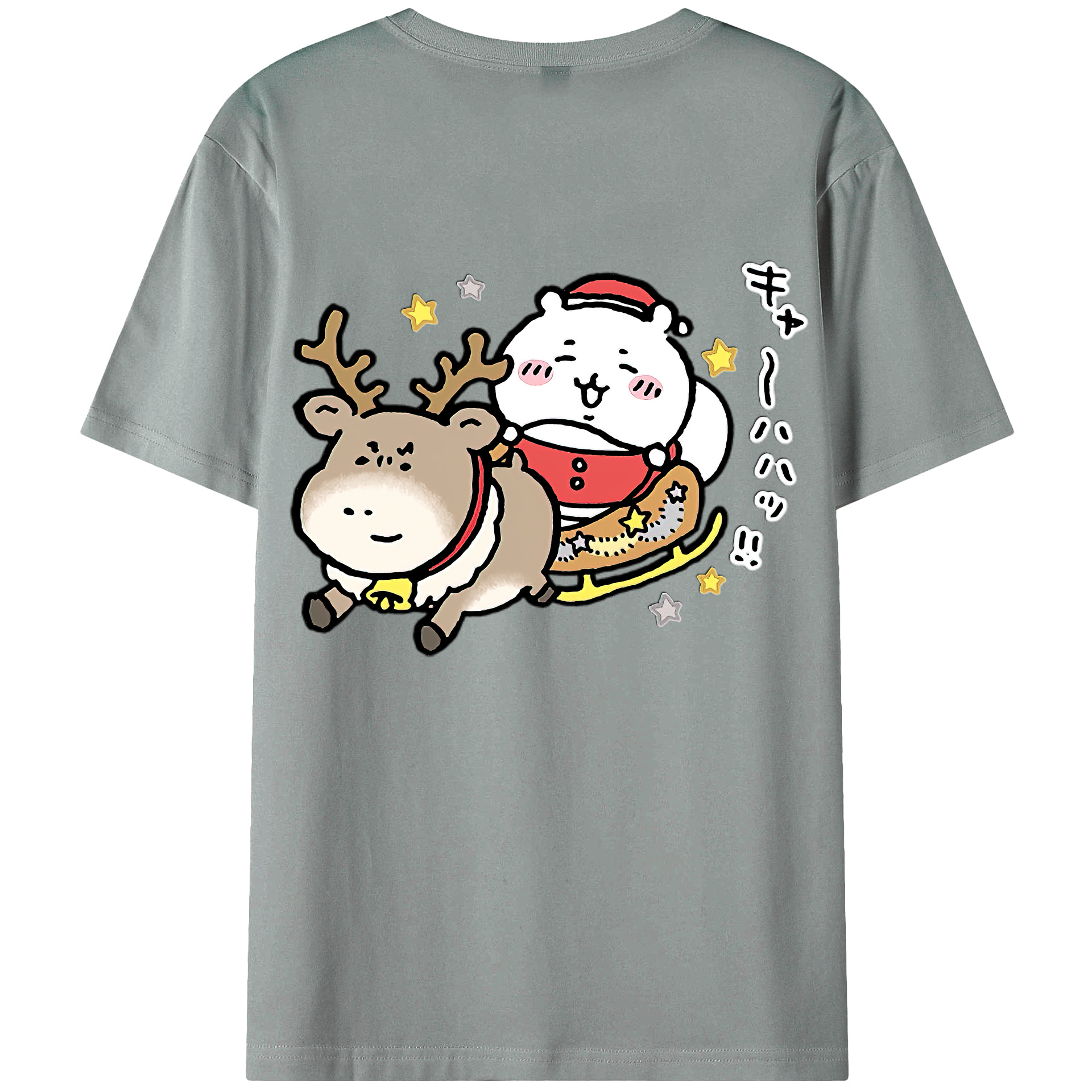 （画像用） ちいかわ ちいかわ Chii-kawa chiikawa 綿100％ メンズ半袖Tシャツ（バックプリント） 通気性